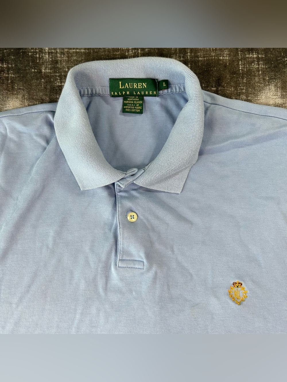 VTG 90s Lauren Ralph Lauren Green Label Shirt Men Large Light Blue"LRL"Crest USA